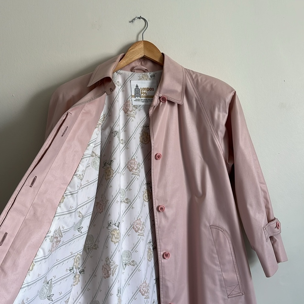 Vintage London Fog Pink Trench Coat - Picture 7 of 11